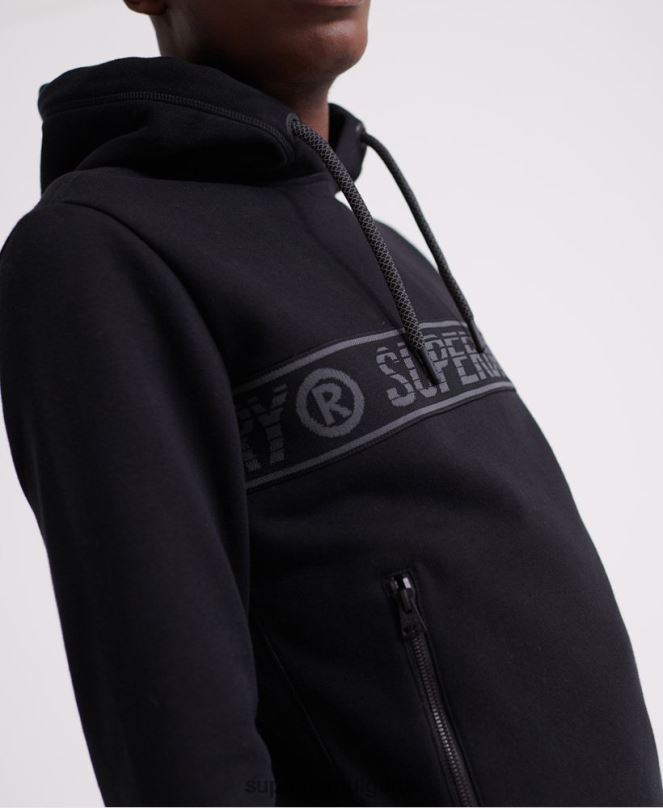 Superdry облекло N00H903 черен мъже универсална лента качулка
