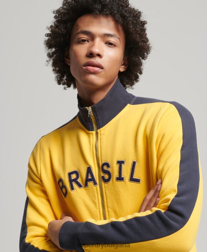 Superdry x Ringspun облекло N00H507 жълто мъже топ на футболната бразилска писта