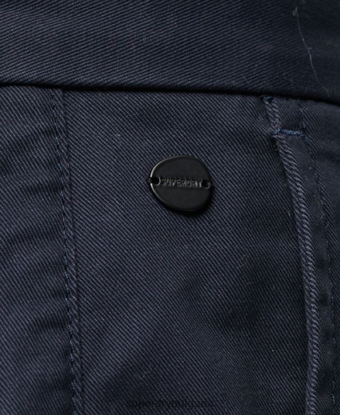 Superdry облекло N00H103 военноморски флот мъже тънки еластични шорти чино