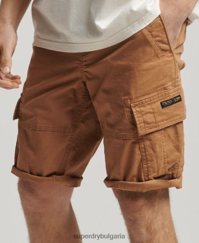 Superdry облекло N00H109 кафяво мъже карго панталони от органичен памук