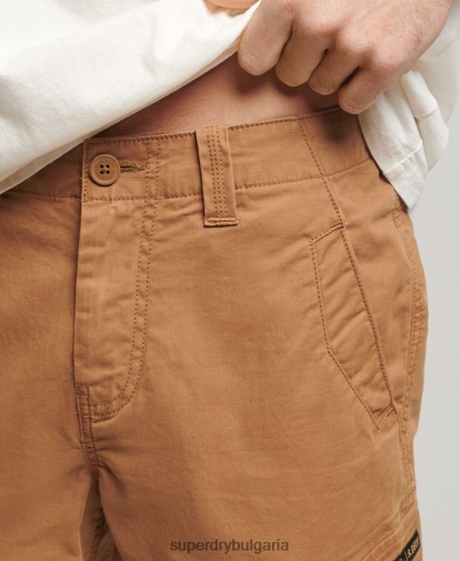 Superdry облекло N00H109 кафяво мъже карго панталони от органичен памук