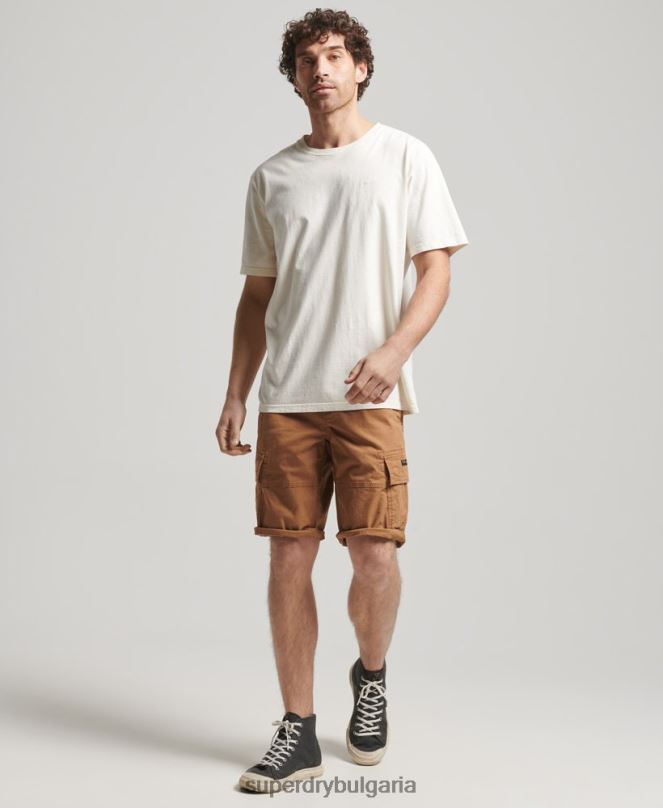 Superdry облекло N00H109 кафяво мъже карго панталони от органичен памук
