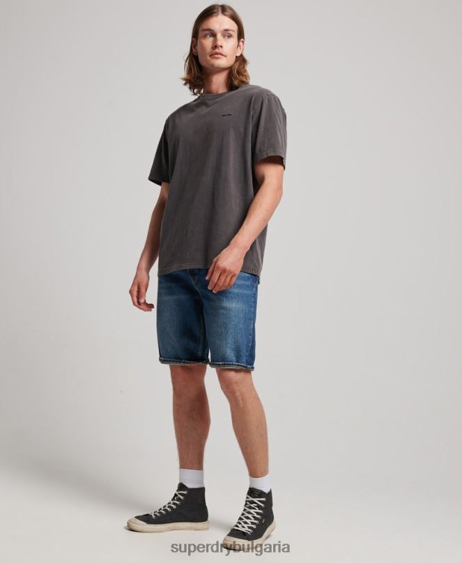 Superdry облекло N00H110 тъмно синьо мъже прави шорти