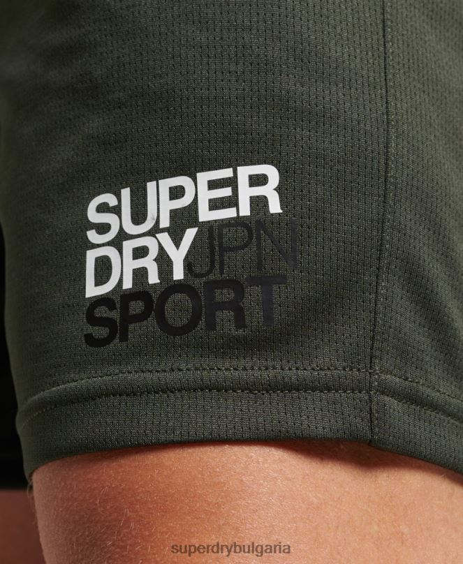 Superdry облекло N00H1404 зелено мъже основни спокойни шорти
