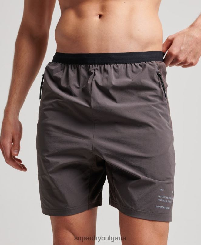 Superdry облекло N00H1409 сиво мъже влак хибридни шорти