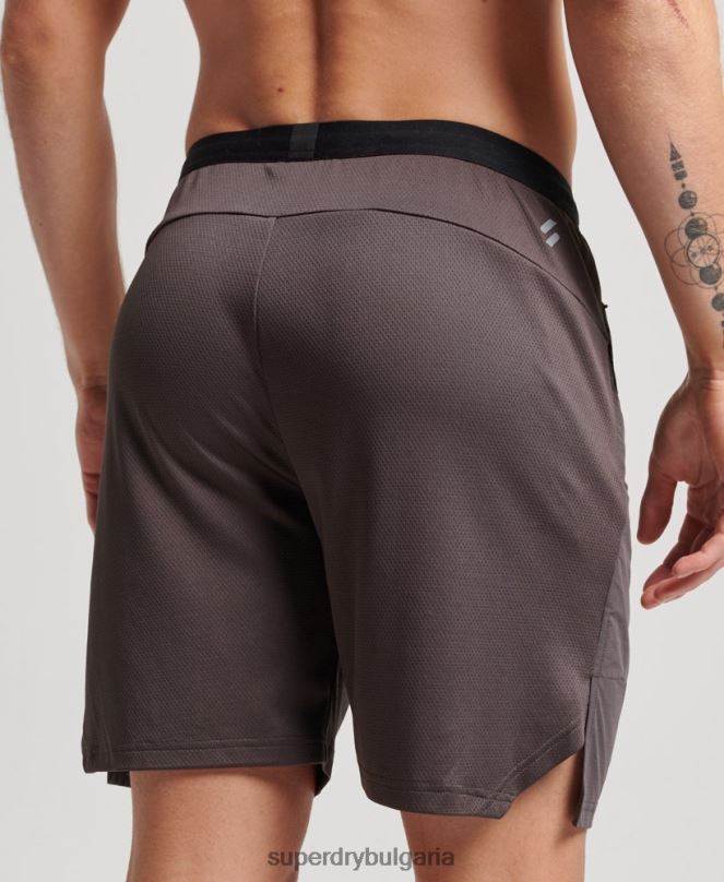 Superdry облекло N00H1409 сиво мъже влак хибридни шорти