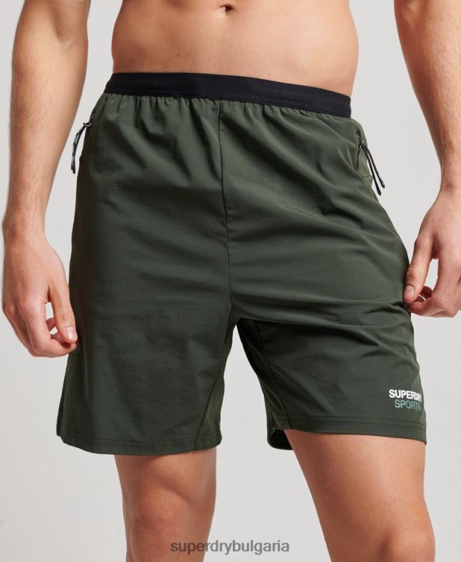 Superdry облекло N00H1412 зелено мъже влак хибридни шорти