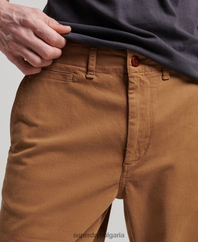 Superdry облекло N00H17 кафяво мъже офицерски чино шорти