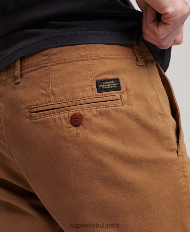 Superdry облекло N00H17 кафяво мъже офицерски чино шорти