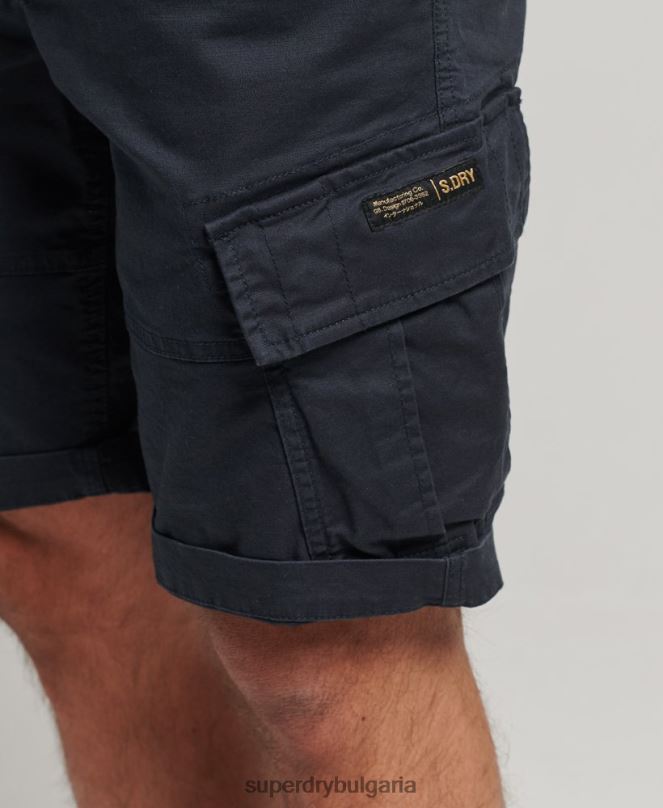 Superdry облекло N00H244 военноморски флот мъже карго панталони от органичен памук
