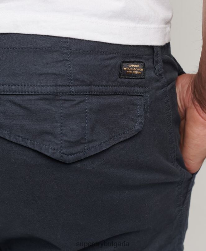 Superdry облекло N00H244 военноморски флот мъже карго панталони от органичен памук
