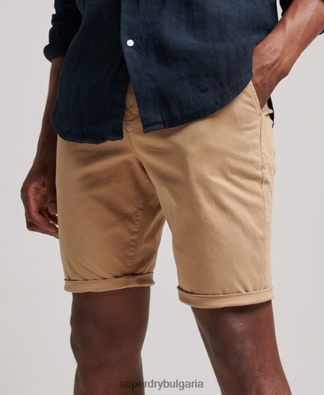 Superdry облекло N00H245 бежово мъже основни чино шорти