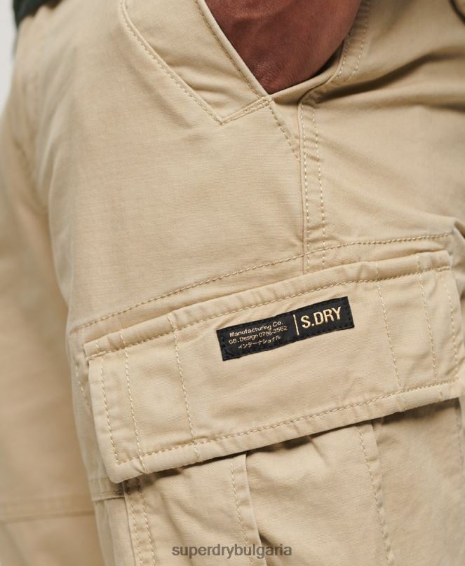 Superdry облекло N00H248 сметана мъже карго панталони от органичен памук