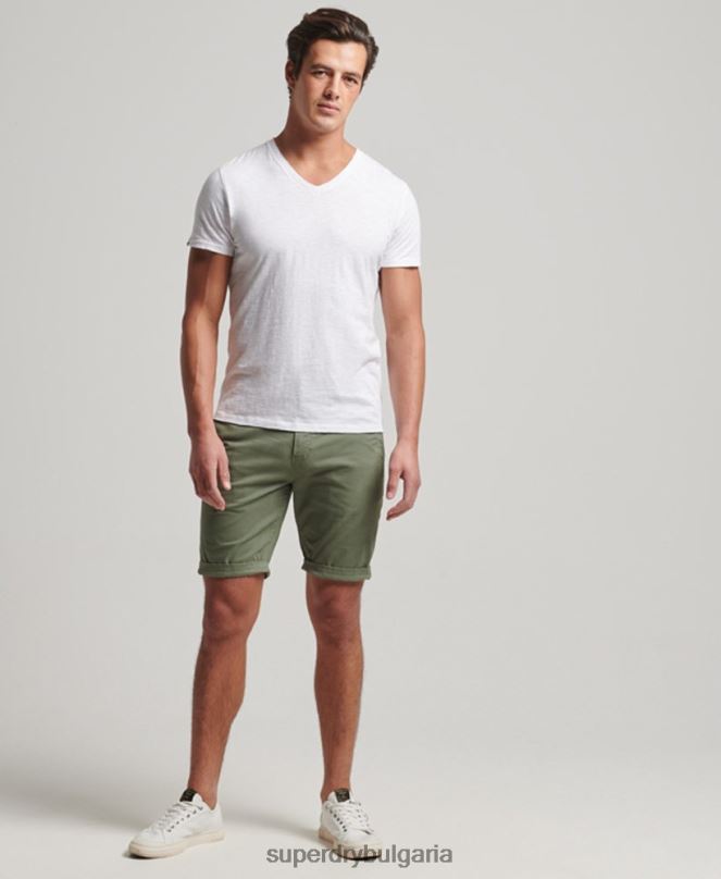 Superdry облекло N00H249 зелено мъже основни чино шорти