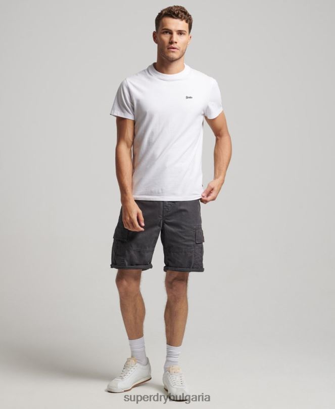 Superdry облекло N00H250 тъмно сив мъже тежки карго панталони от органичен памук