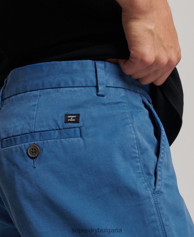 Superdry облекло N00H251 светло синьо мъже основни чино шорти