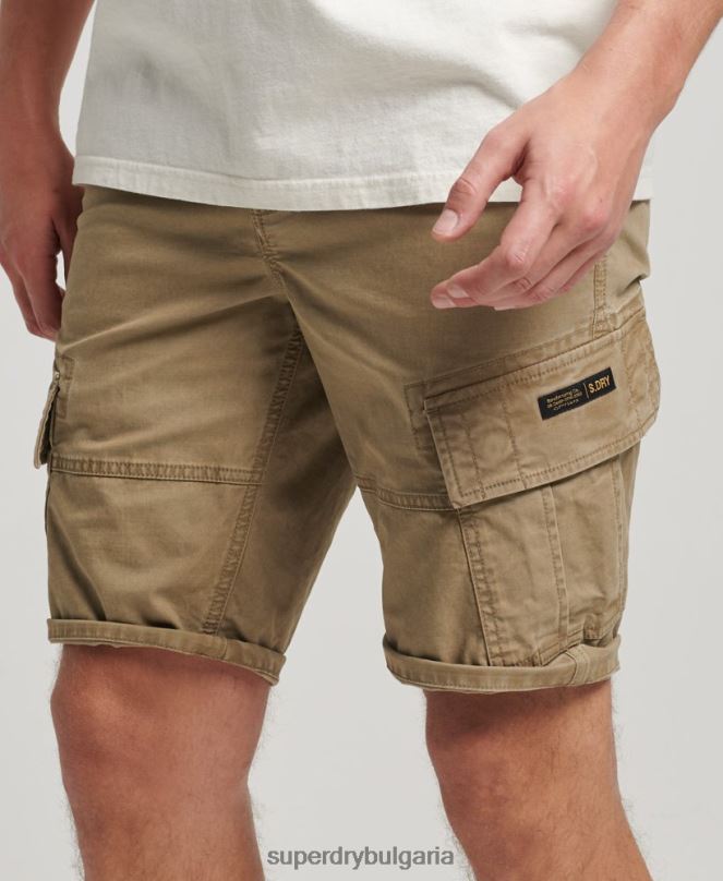 Superdry облекло N00H252 бежово мъже карго панталони от органичен памук