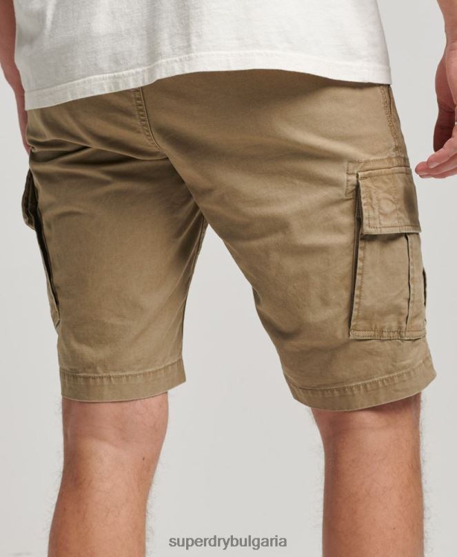 Superdry облекло N00H252 бежово мъже карго панталони от органичен памук