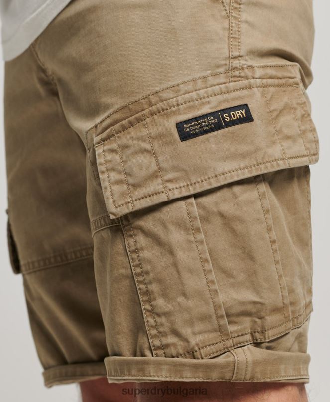 Superdry облекло N00H252 бежово мъже карго панталони от органичен памук