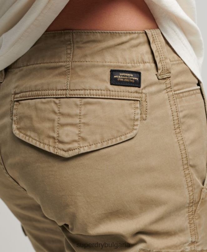 Superdry облекло N00H252 бежово мъже карго панталони от органичен памук