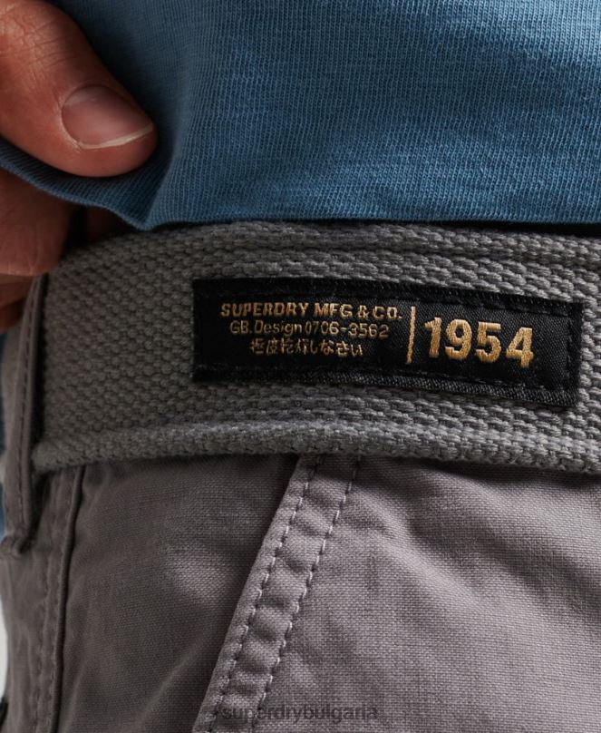 Superdry облекло N00H256 сиво мъже тежки карго панталони от органичен памук