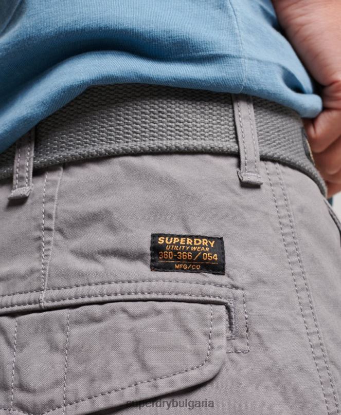 Superdry облекло N00H256 сиво мъже тежки карго панталони от органичен памук