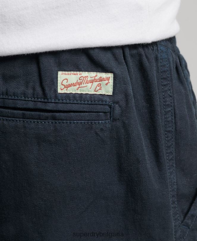 Superdry облекло N00H257 военноморски флот мъже винтидж пребоядисани шорти