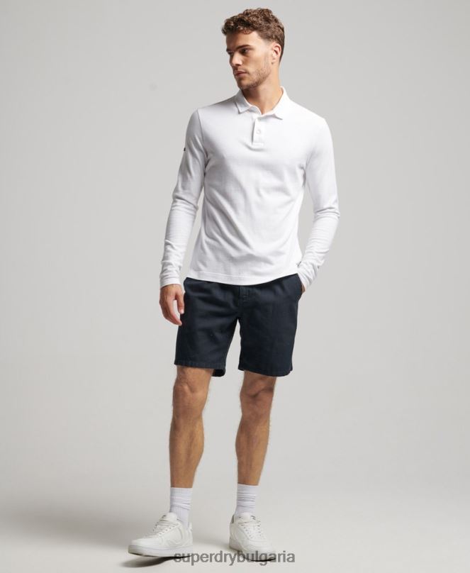 Superdry облекло N00H257 военноморски флот мъже винтидж пребоядисани шорти