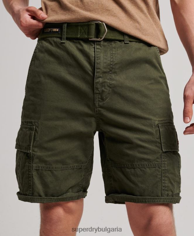 Superdry облекло N00H258 зелено мъже тежки карго панталони от органичен памук