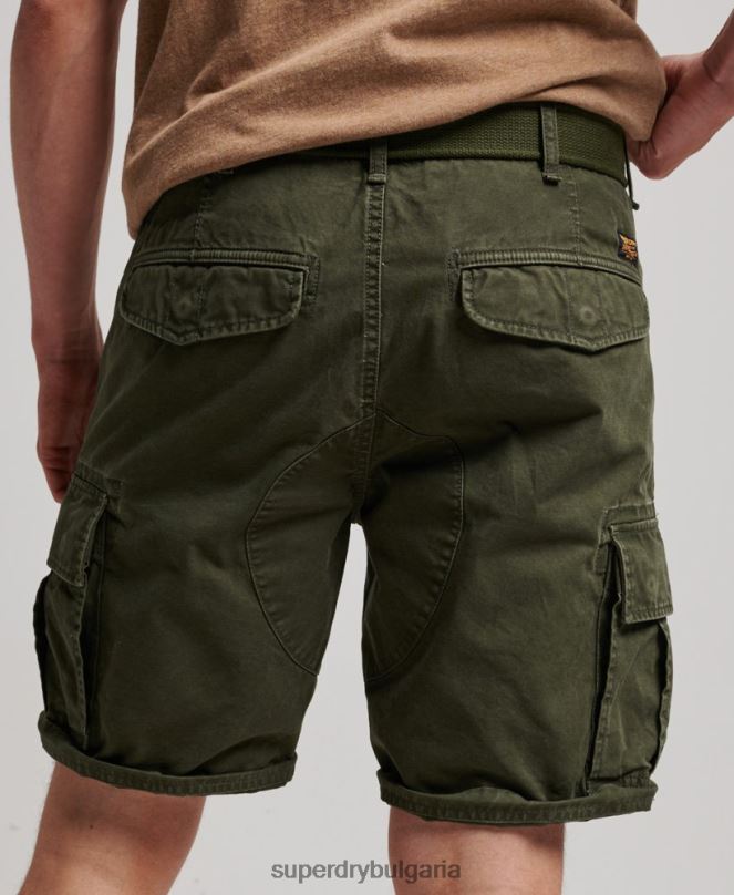 Superdry облекло N00H258 зелено мъже тежки карго панталони от органичен памук