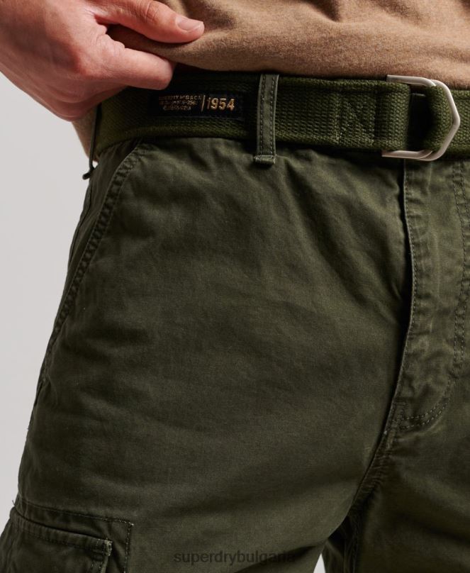 Superdry облекло N00H258 зелено мъже тежки карго панталони от органичен памук