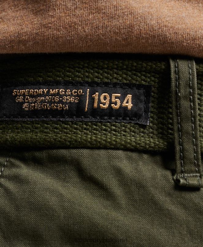 Superdry облекло N00H258 зелено мъже тежки карго панталони от органичен памук