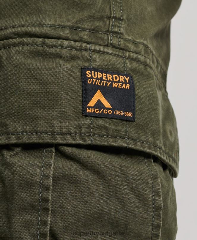 Superdry облекло N00H258 зелено мъже тежки карго панталони от органичен памук
