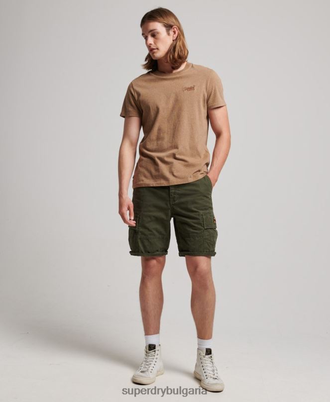 Superdry облекло N00H258 зелено мъже тежки карго панталони от органичен памук
