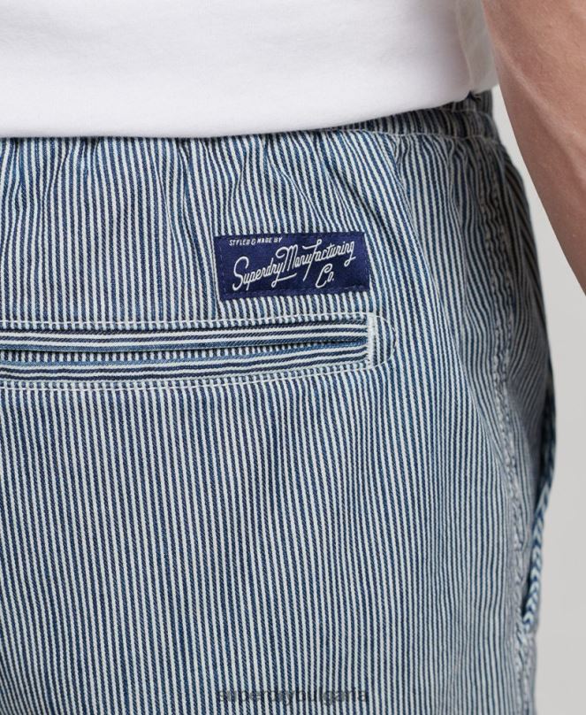Superdry облекло N00H259 светло синьо мъже пребоядисани шорти