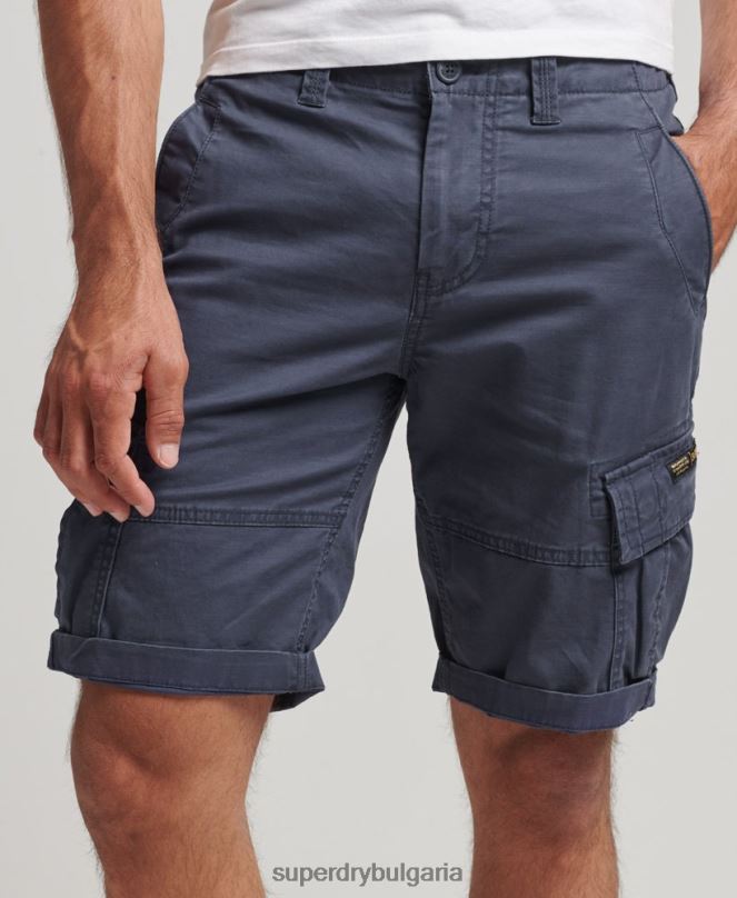 Superdry облекло N00H265 военноморски флот мъже карго панталони от органичен памук