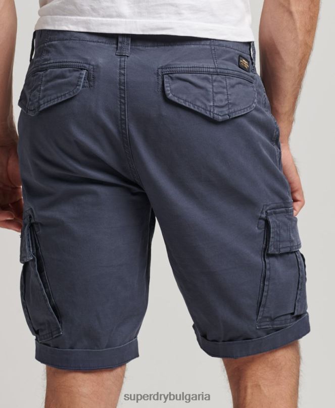 Superdry облекло N00H265 военноморски флот мъже карго панталони от органичен памук