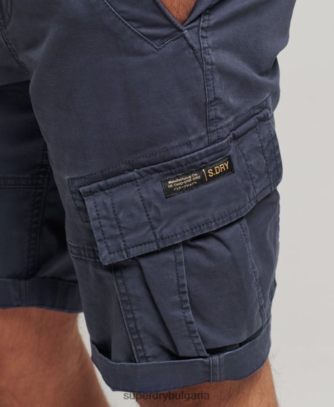 Superdry облекло N00H265 военноморски флот мъже карго панталони от органичен памук