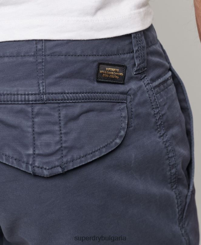 Superdry облекло N00H265 военноморски флот мъже карго панталони от органичен памук