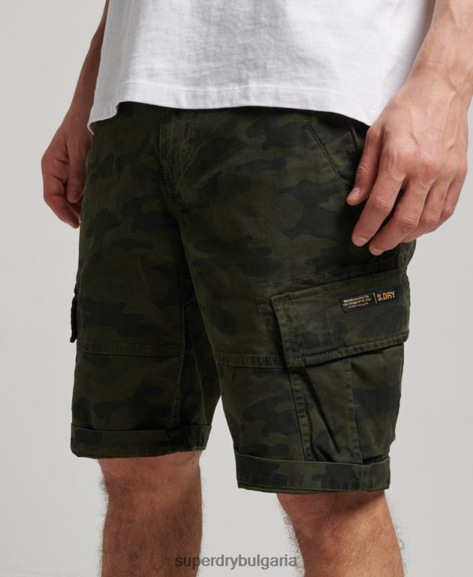 Superdry облекло N00H268 зелено мъже карго панталони от органичен памук