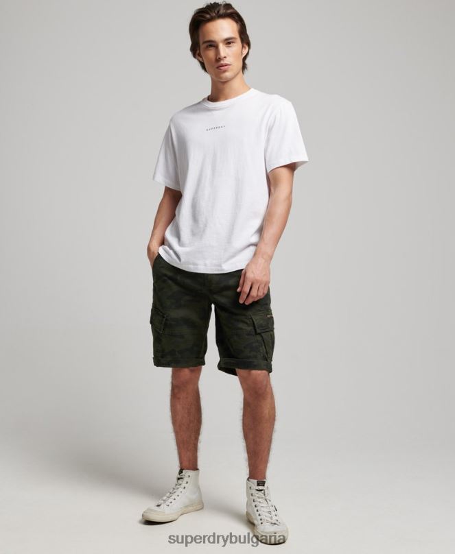 Superdry облекло N00H268 зелено мъже карго панталони от органичен памук