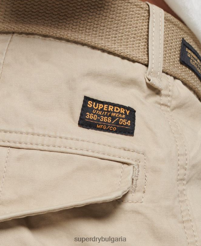 Superdry облекло N00H269 кафяво мъже тежки карго панталони от органичен памук