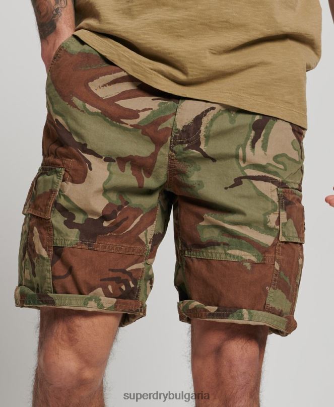 Superdry облекло N00H271 зелено мъже тежки карго панталони от органичен памук