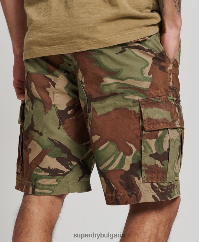 Superdry облекло N00H271 зелено мъже тежки карго панталони от органичен памук