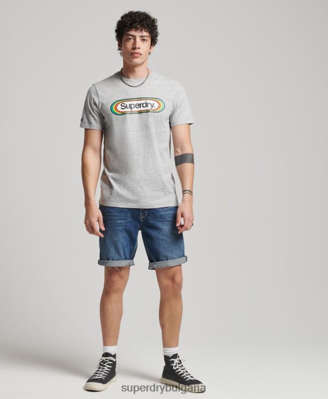 Superdry облекло N00H273 тъмно синьо мъже органичен памук винтидж прав къс