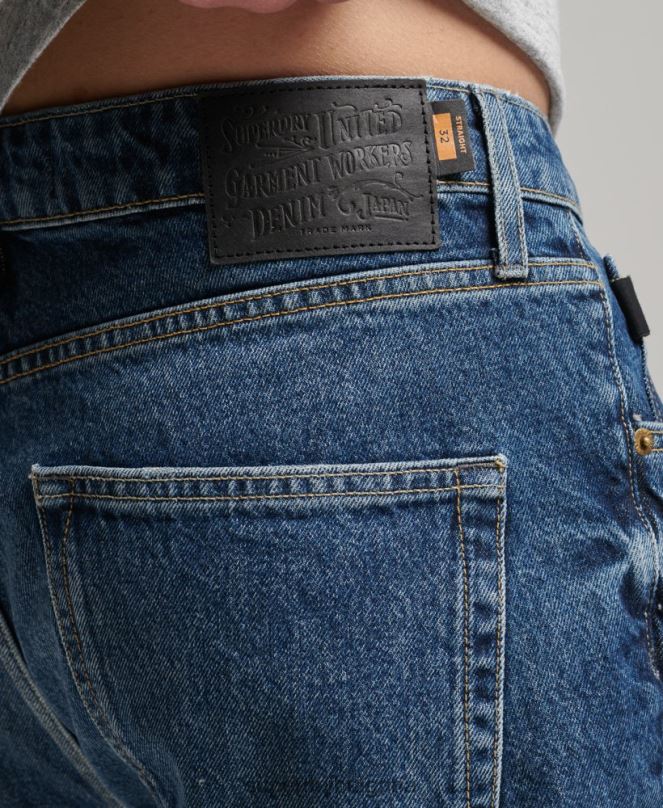 Superdry облекло N00H273 тъмно синьо мъже органичен памук винтидж прав къс