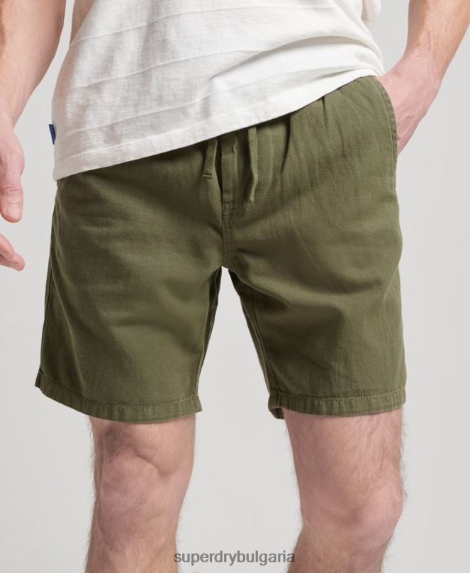 Superdry облекло N00H274 каки мъже винтидж пребоядисани шорти