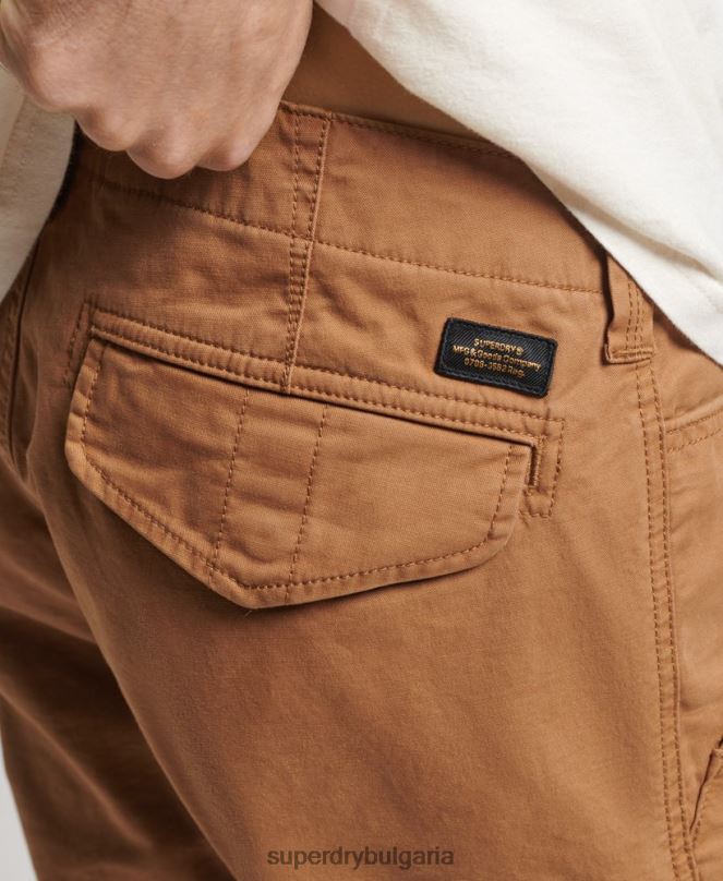 Superdry облекло N00H275 кафяво мъже карго панталони от органичен памук