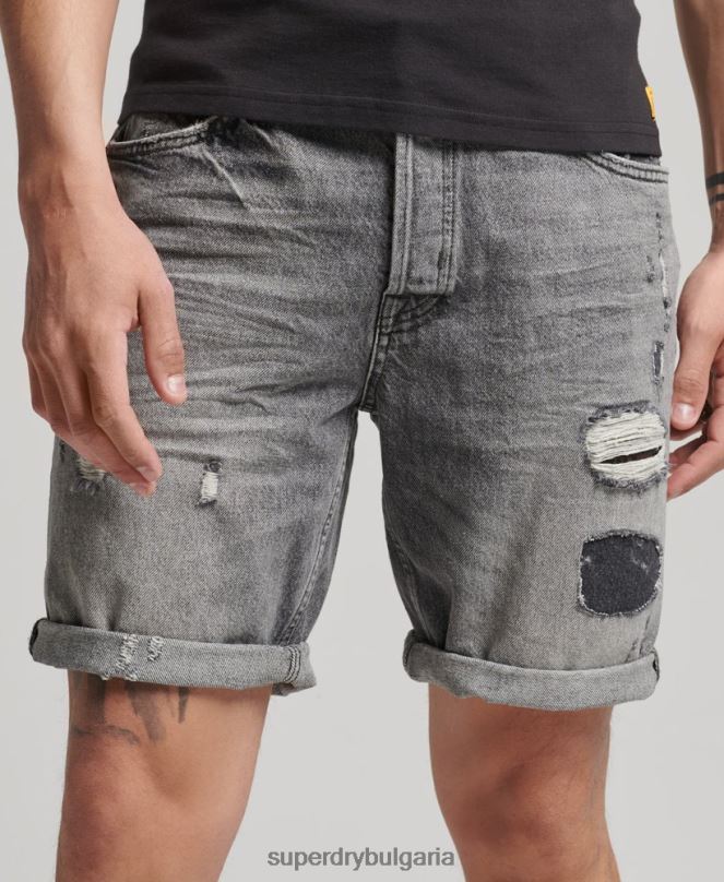 Superdry облекло N00H278 сиво мъже органичен памук винтидж прав къс