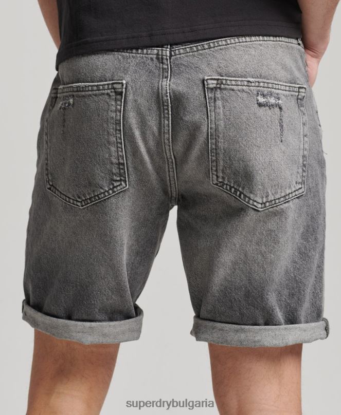 Superdry облекло N00H278 сиво мъже органичен памук винтидж прав къс